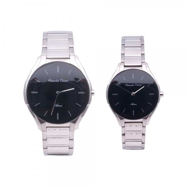 Alexandre Christie AC 8610 Silver Black Couple